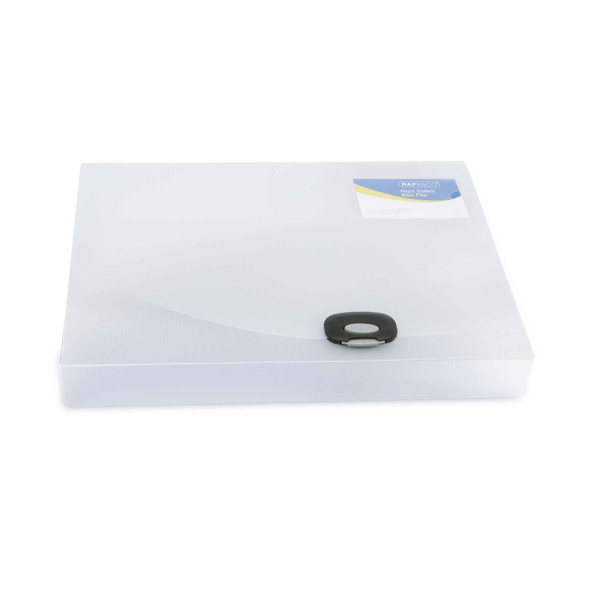 Rapesco 0711 A4 Rigid Wallet / Box File, Clear Transparent, 40 mm Storage Capacity