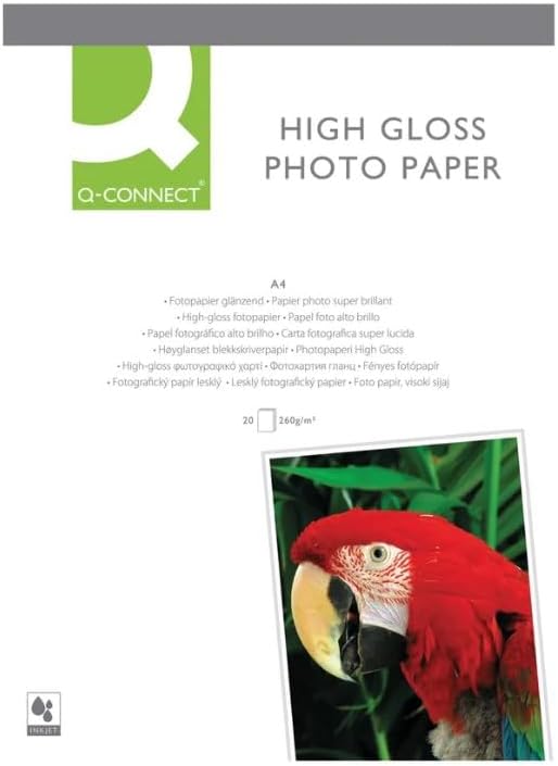 Q-Connect A4 White High Gloss Photo Paper 260gsm (Pack of 20