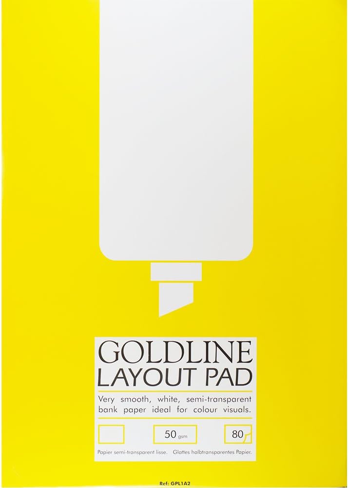 Clairefontaine - Ref GPL1A3Z - Goldline Layout Pad (Contains 80 Sheets) - A3 (420 x 297mm) in Size, 50gsm Paper, FSC-Certified, Degree of Transparency, Acid Free