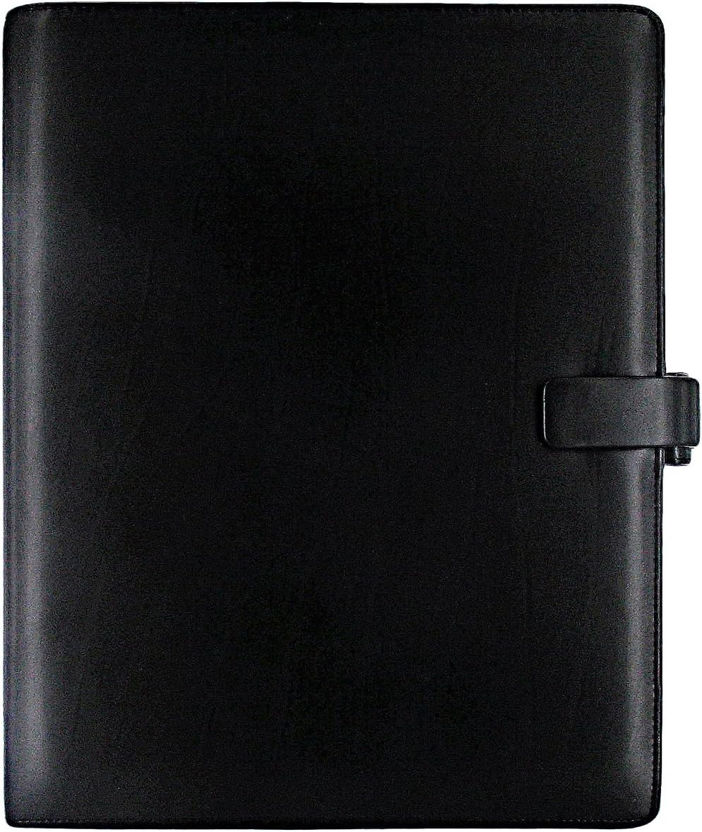 Filofax A4 Metropol Organiser - Black &A4 Ruled Notepaper - White
