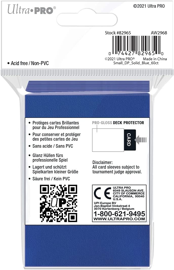 Ultra Pro Sleeves 60 d10 Card Game (Small, Blue