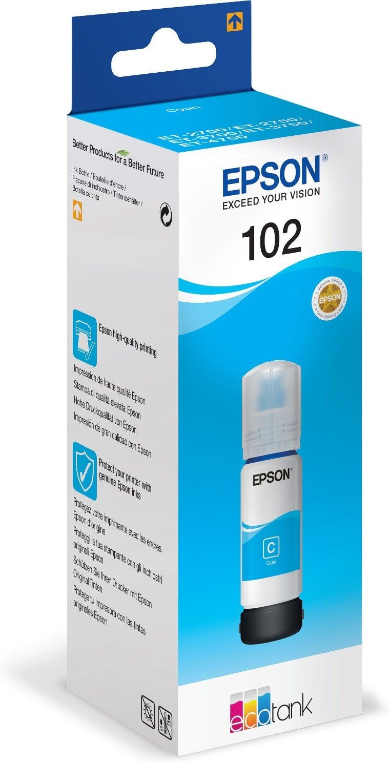 Epson EcoTank 102 Cyan Genuine Ink Bottle