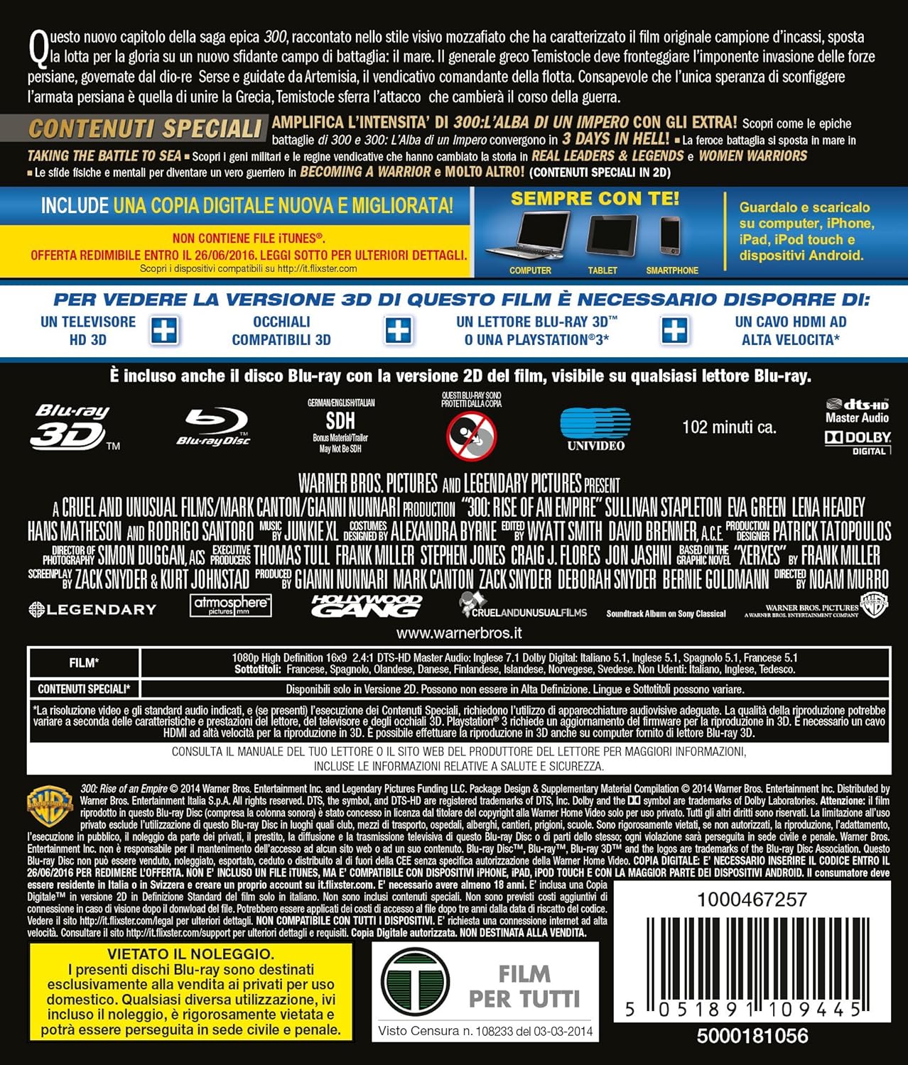 Movie 300 - Lalba Di Un Impero (3D) (Blu-Ray 3D+Blu-Ray)