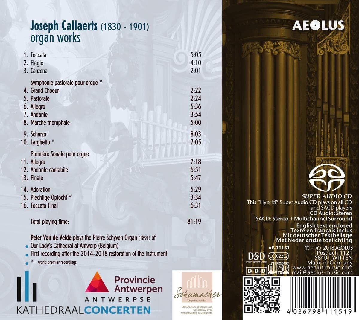 Joseph Callaerts: Organ Works