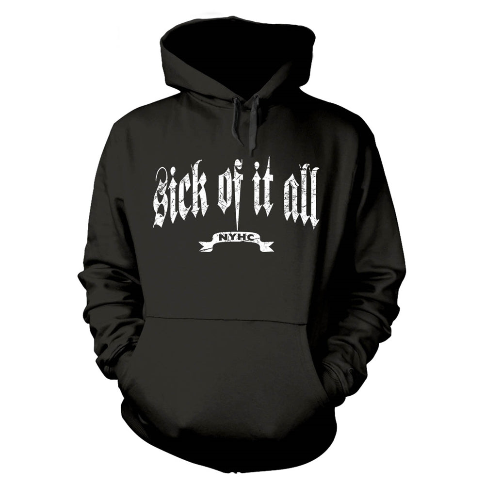 SICK OF IT ALL - LOGO BLACK Hooded Sweatshirt Medium
