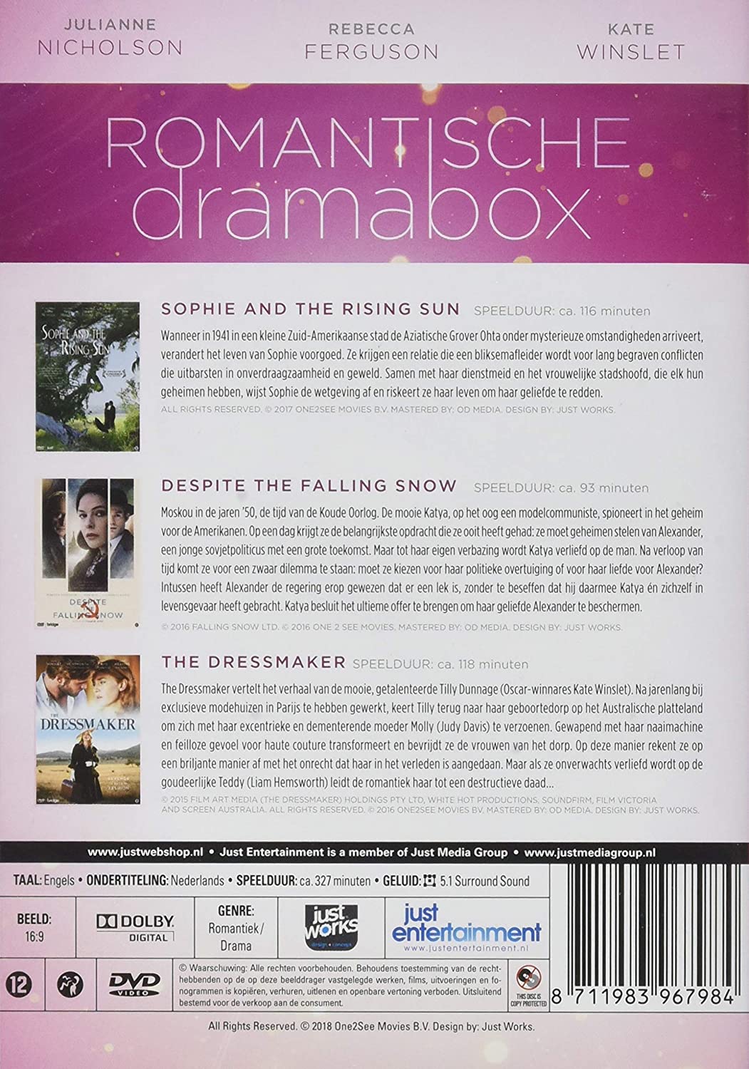 Romantische dramabox (The Dressmaker, Despite the Falling Snow, Sophie and the Rising Sun