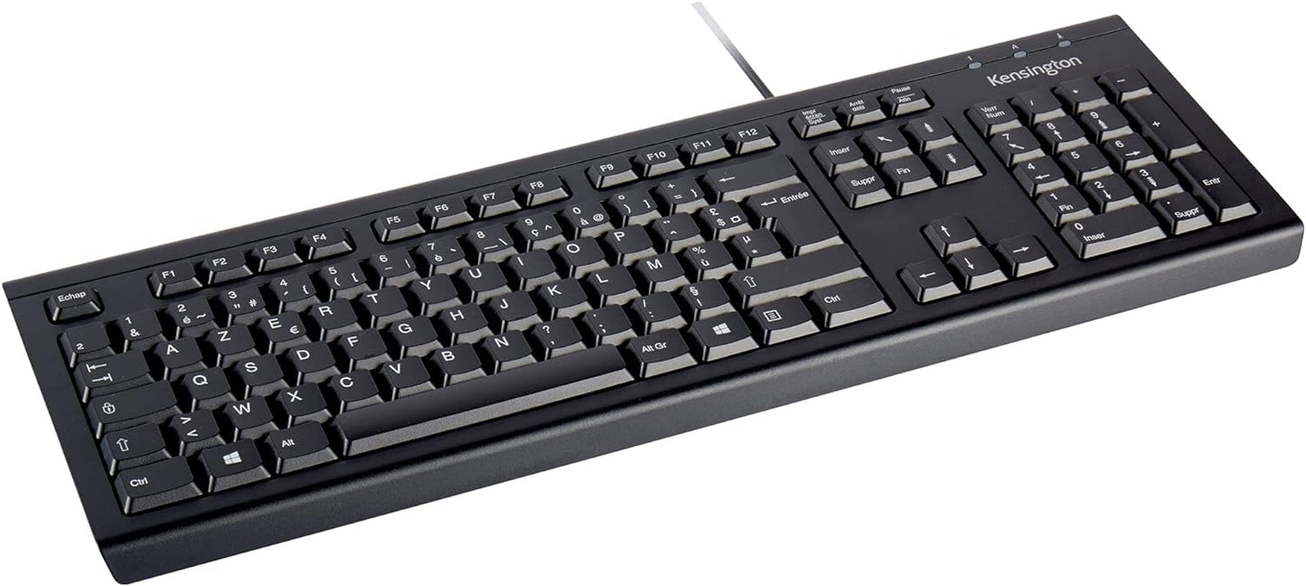 Kensington ProFit Mouse - Full-Sized 5-Button Optical Wired Mouse - Black (K72369EU) & ValuKeyboard - wired keyboard for PC, Laptop, Desktop PC, Computer, notebook. USB Keyboard - Black (1500109BUK