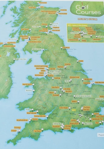 UK Golf Courses Collect & Scratch Print