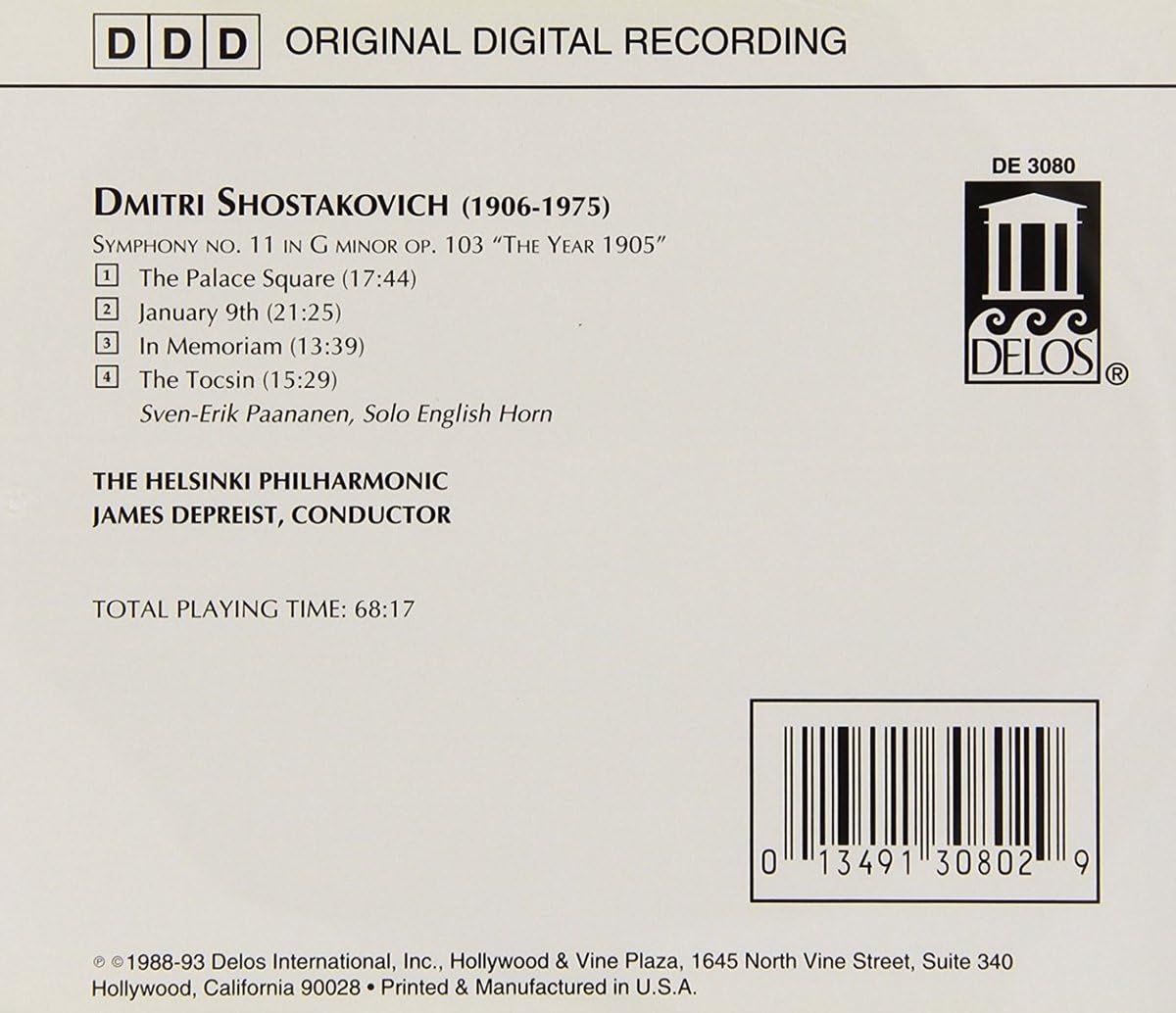 Symphony No. 11 1905 (Depriest, Helsinki Philharmonic)