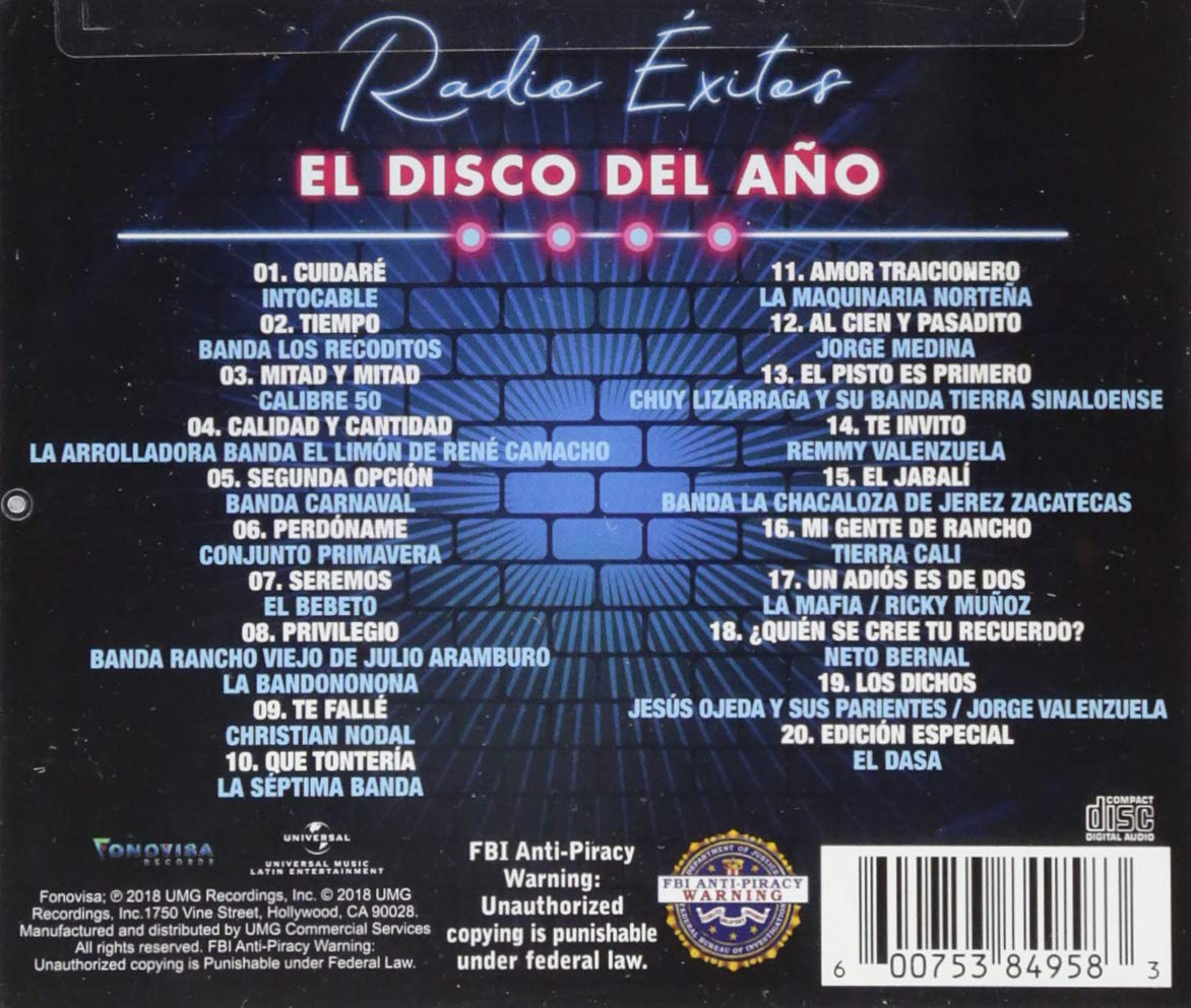 Radio Exitos. El Disco Del A¤o 2018