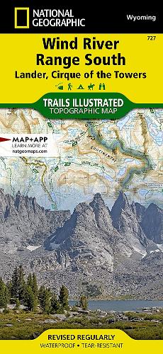 Wind River Range South Map (Lander, Cirque of the Towers)