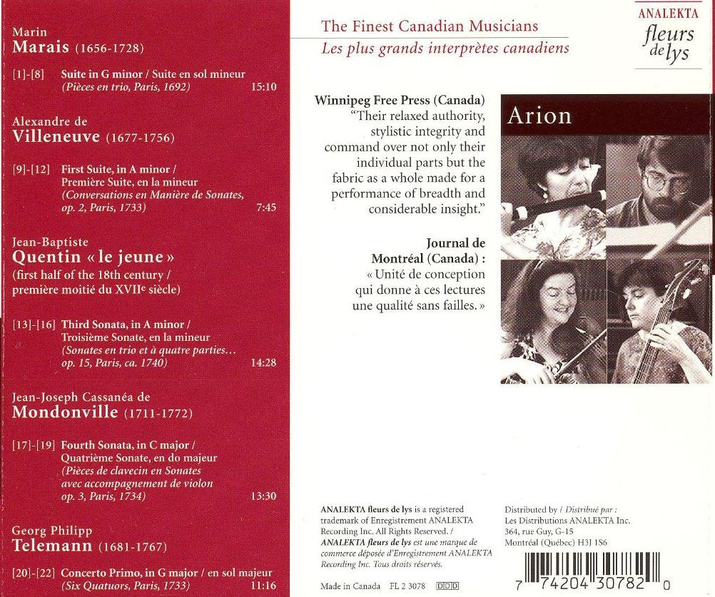 Telemann, Quentin, Mondonville: Chamber Music in 18th Century France