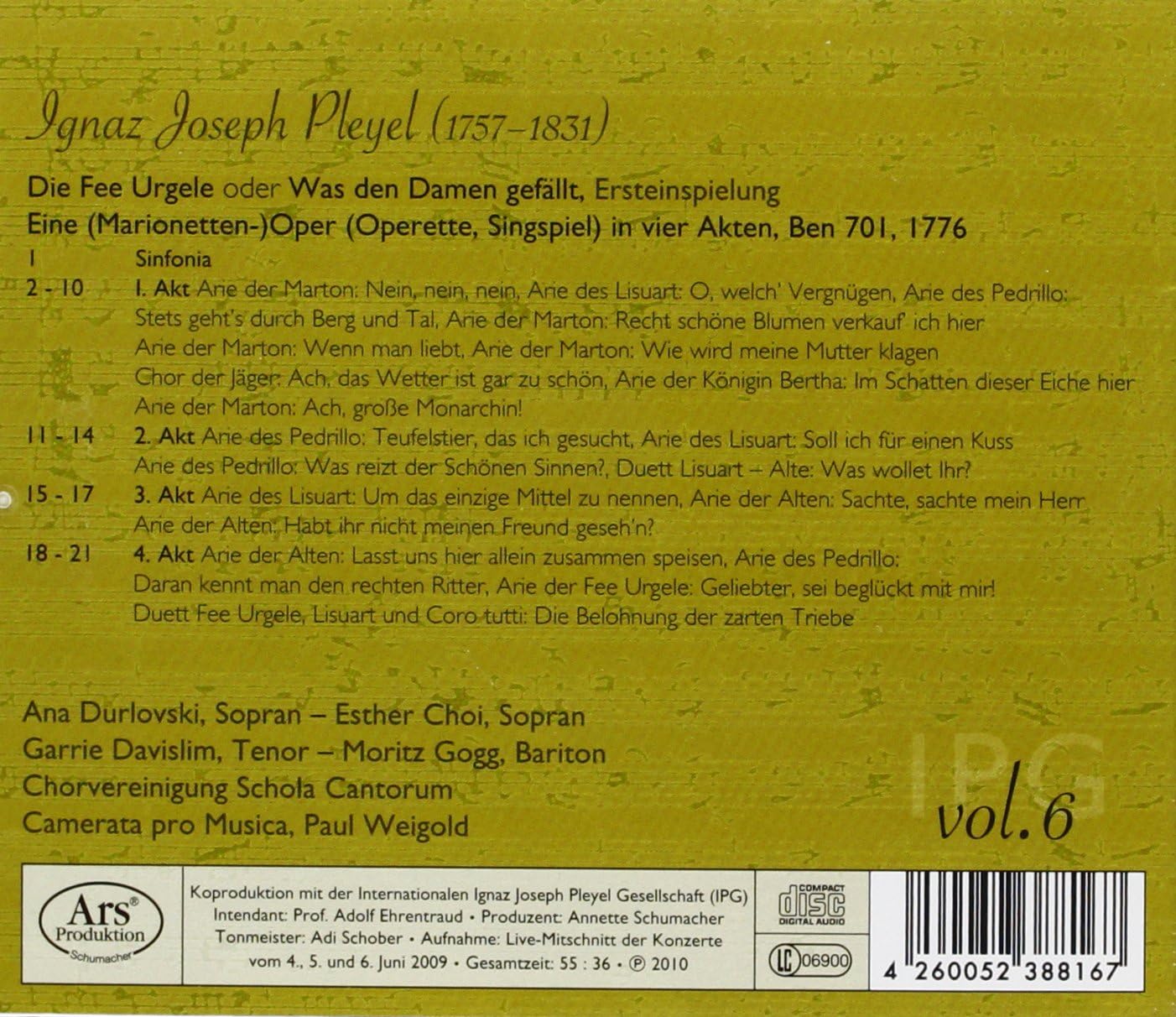 Ignaz Joseph Pleyel: Die Fee Urgele