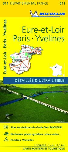 Eure-et-Loir, Paris, Yvelines - Michelin Local Map 311