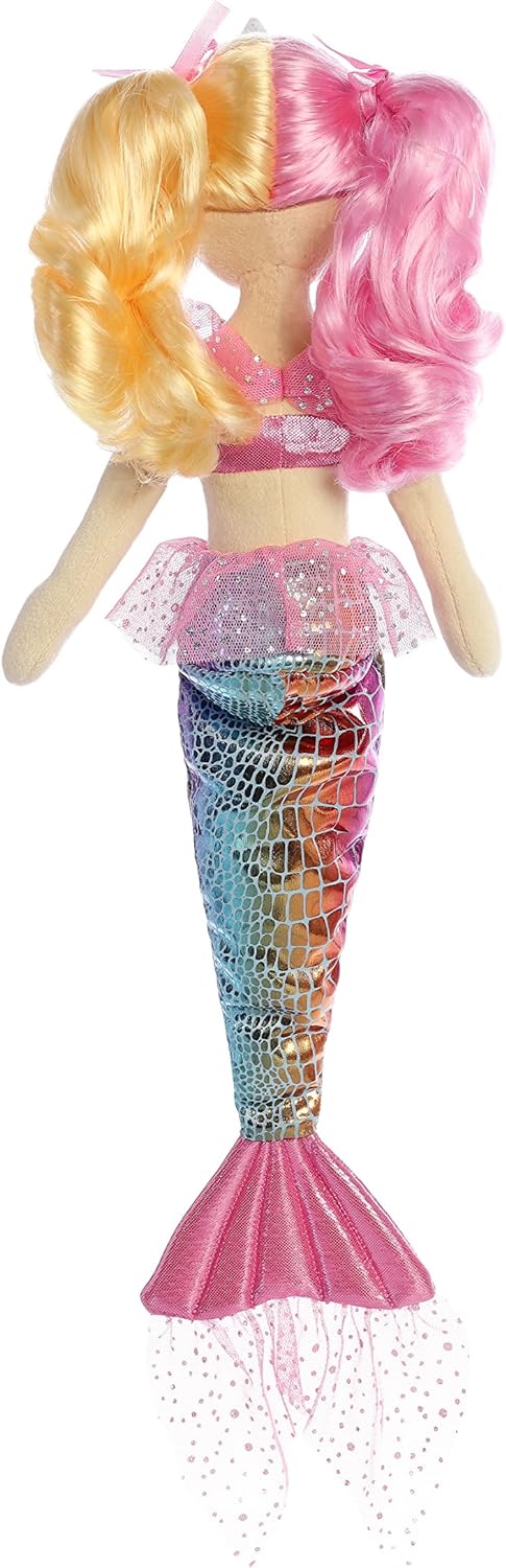 Aurora, 33235, Sea Sparkles Pastel Sea Rose, 18In, Soft Toy, Pink and Blue