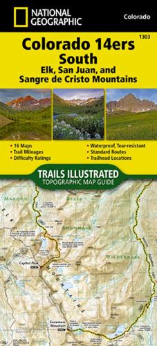 Colorado 14ers South Map