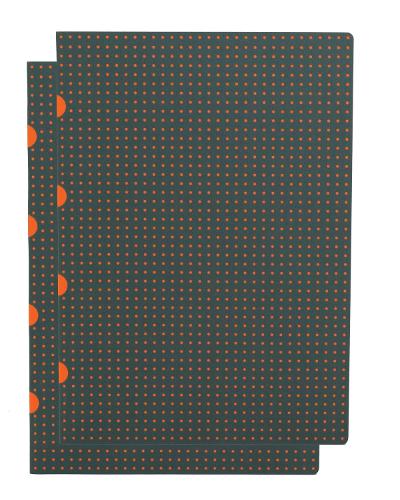 Grey on Orange / Grey on Orange (set of two) A4 Lined Notebooks