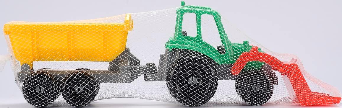 Ecoiffier-327 Juguetes Ecoiffier-327-Tractor con Remolque-Juego al Aire Libre-a Partir de 18 Meses-Fabricado en Francia, Color Verde-Amarillo-Rojo, 52 cm (327