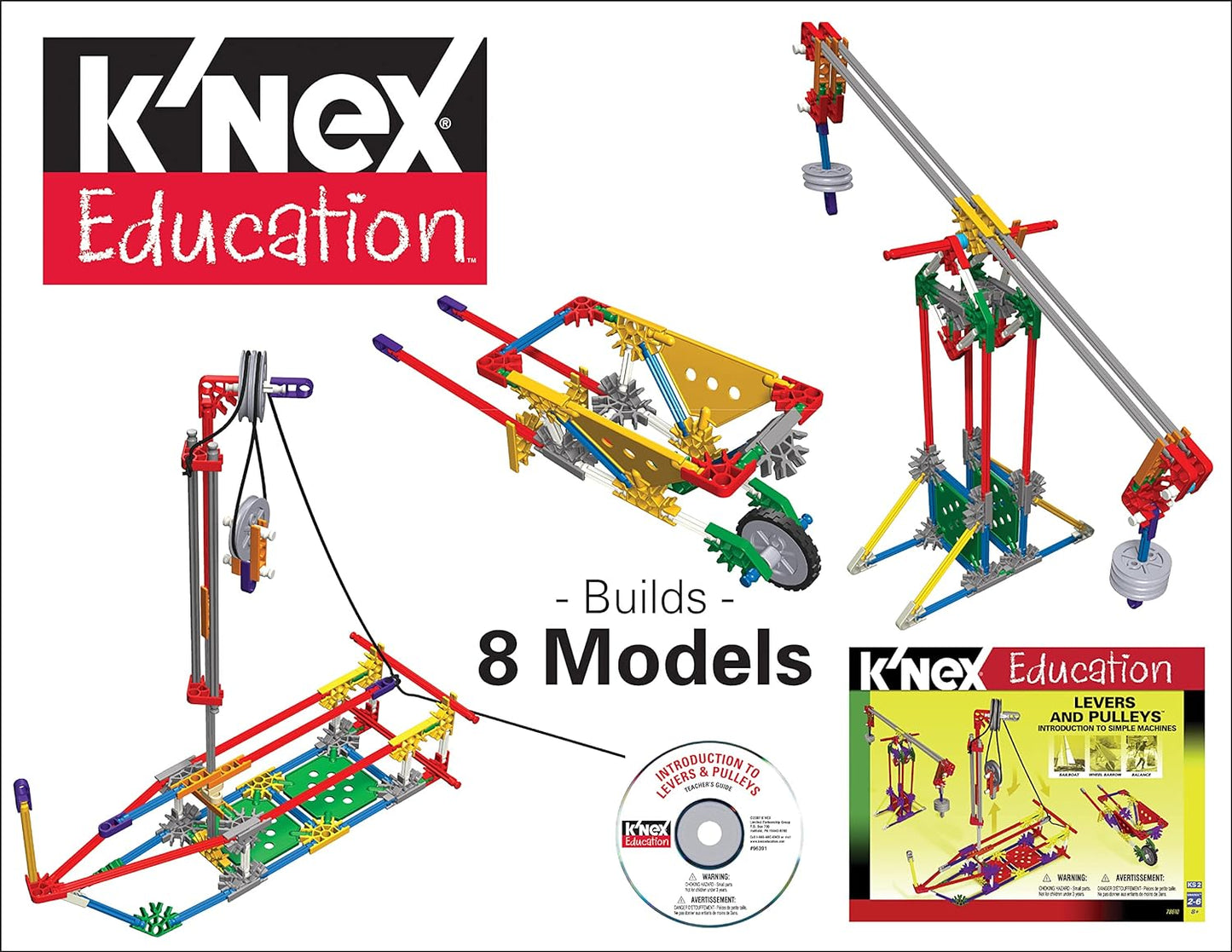 K'NEX 78640 Intro to Simple Machines: Levers and Pulleys Building Set, Educational Toys for Kids, 178 Piece STEM Learning Kit, Engineering for Kids, Construction Toys for Kids Aged 8+