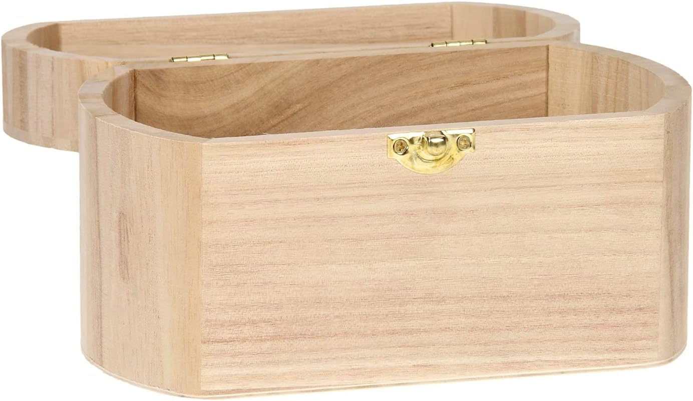 knutselen-met-hout - Versier je eigen Houten Kist Ovaal (1 TOYS