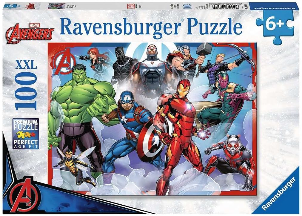 Ravensburger Marvel Avengers 100 Piece Jigsaw Puzzle with Extra Large Pieces for Kids Age 6 Years and Up & Marvel Avengers Assemble 3 x 49 Piece Jigsaw Puzzles for Kids Age 5 Years Up