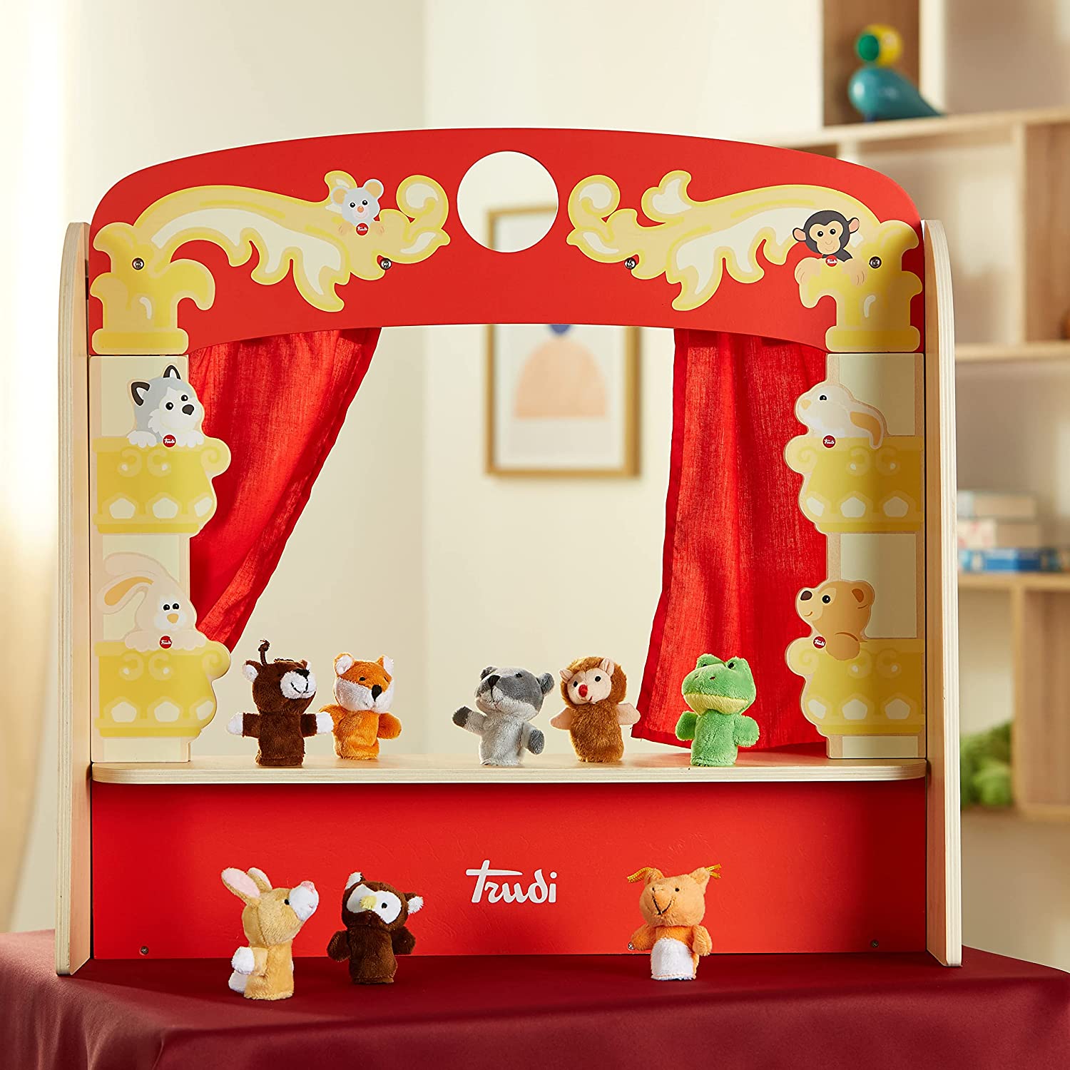Goki 50962 Finger Puppets Set Forest Animals Set of 8 Fabric