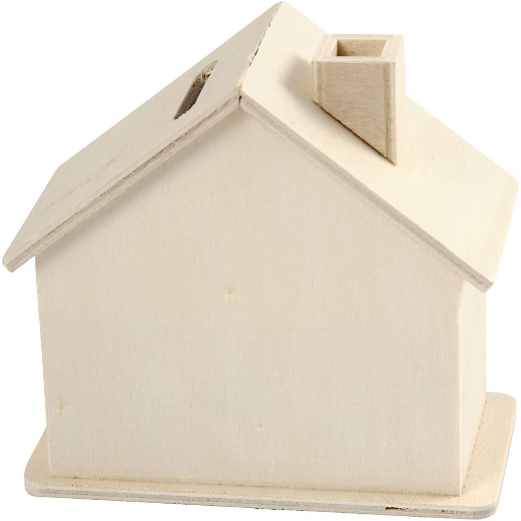 Money Box, size 10,1x10x5,4 cm, plywood, 1pc
