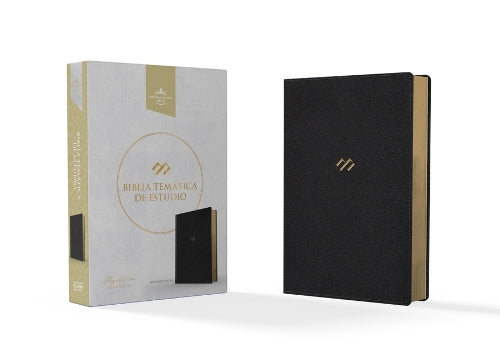 RVR 1960 Biblia temática de estudio, negro piel genuina