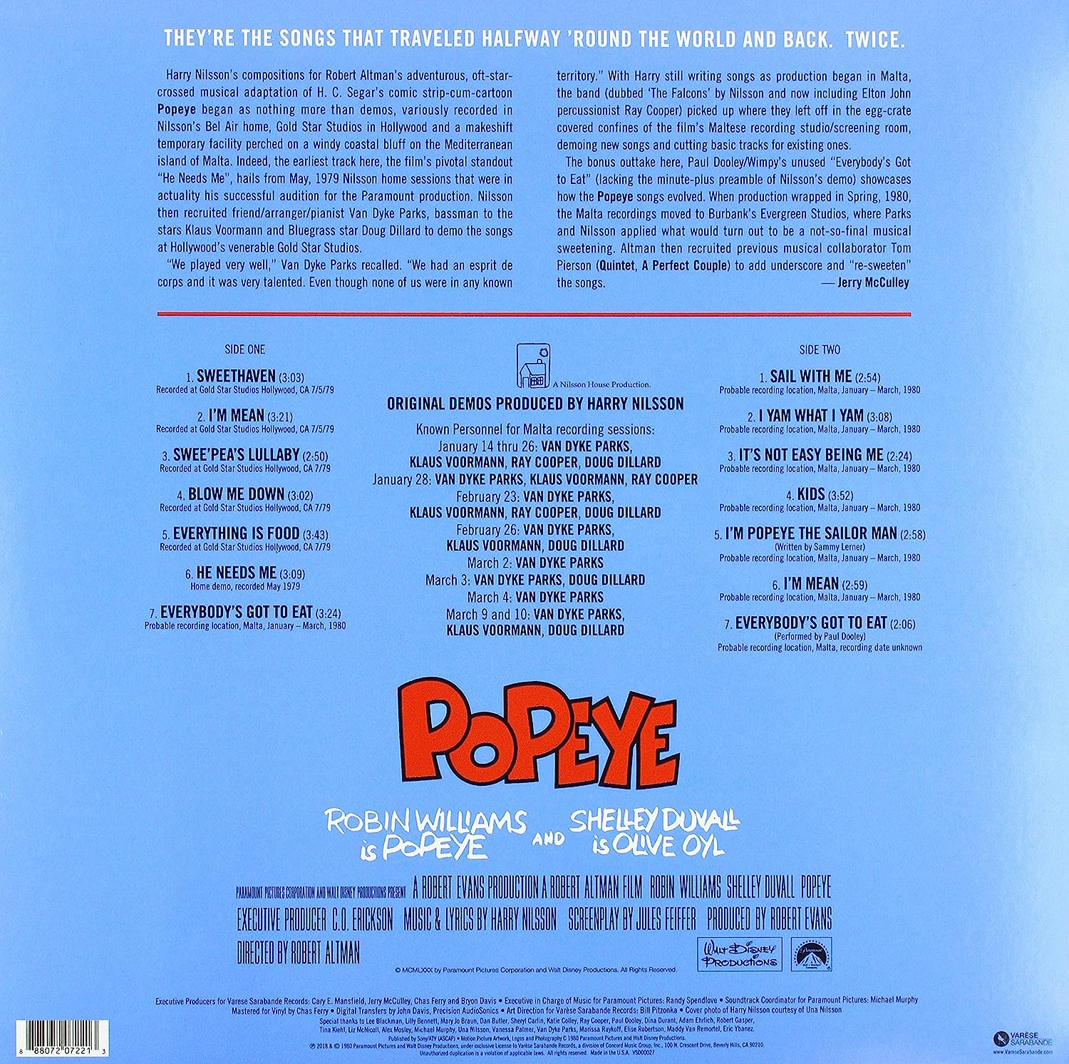 Popeye: Music From The Motion Picture + Harry Nilsson Demos