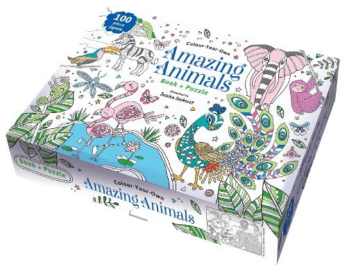 Colour Your Own Amazing Animals Book + Puzzle
