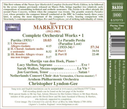 Complete Orchestral Works 1 (Lyndon-gee, Arnhem Po)