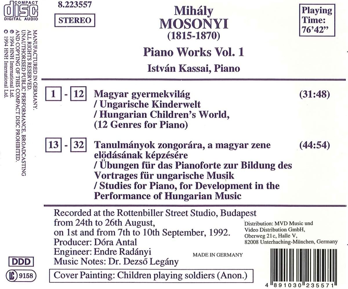 Hungarian Children's World, Piano Studies (Kassai)
