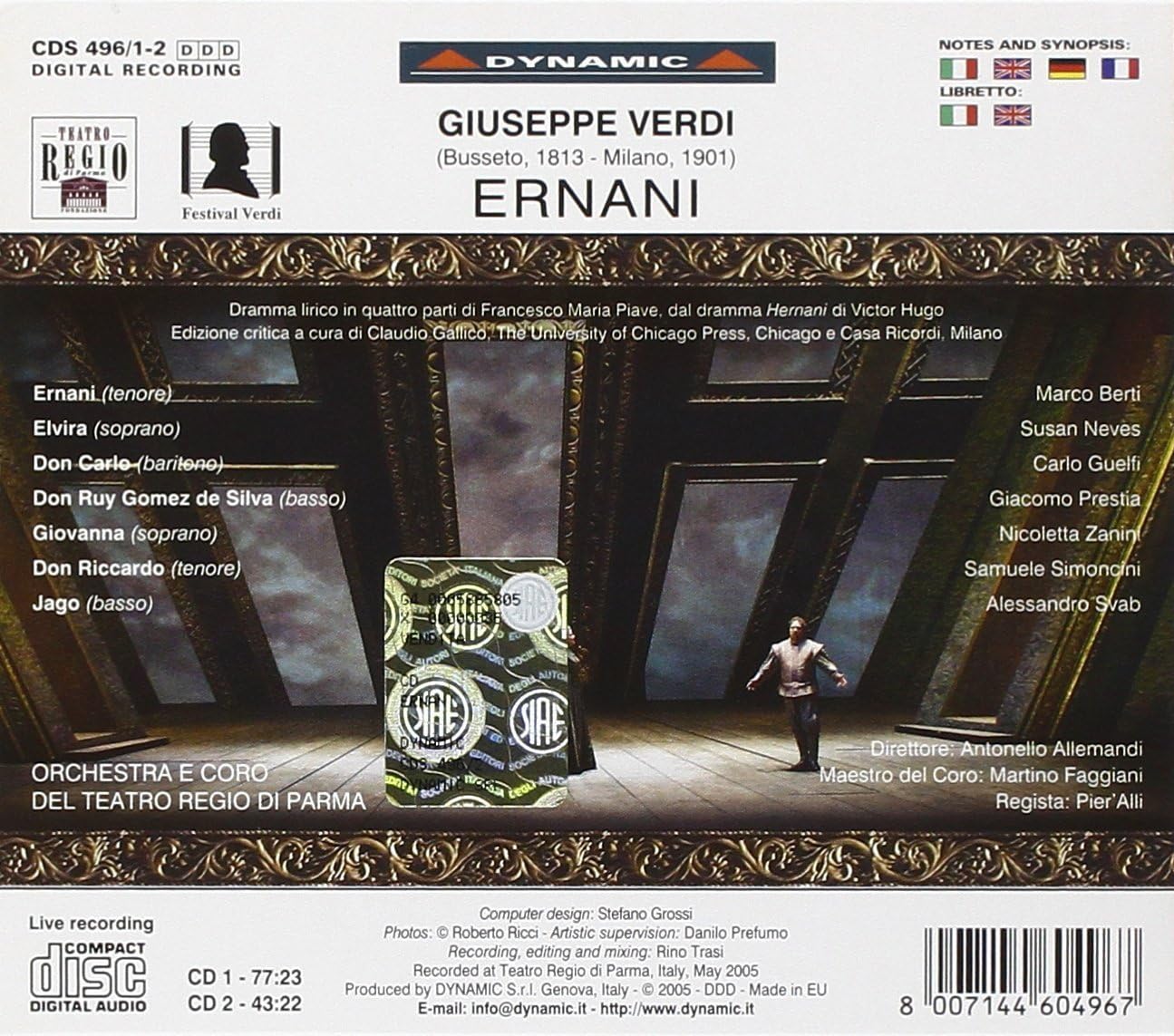 Ernani (Orchestra E Coro Del Teatro Regio Di Parma, Berti)