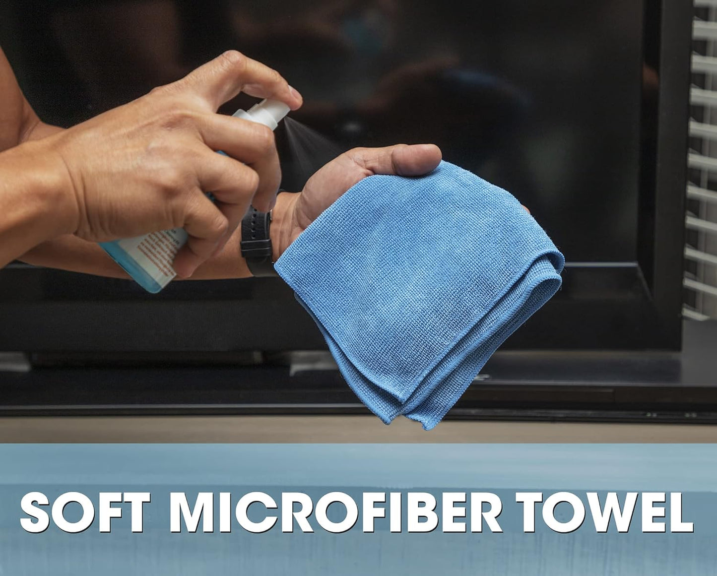 Manhattan LCD Cleaning Kit, Alcohol-free, Includes Cleaning Solution (200ml), Brush and Microfibre Cloth, Ideal for use on monitors/laptops/keyboards/etc, Blister