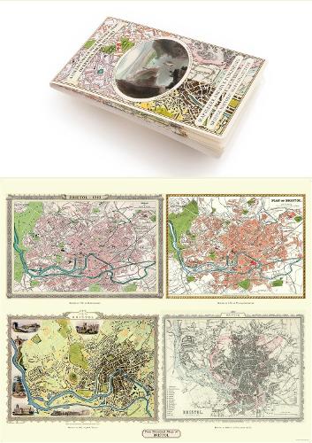 A Bristol 1851-1903 - Fold up Map that consists of Four Detailed Street Plans, Bristol 1851 by John Tallis, 1866 by A Fullarton, 1893 by William ... (Bristol Historic Maps Collection