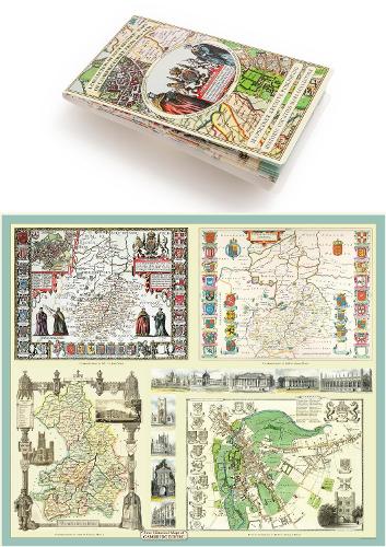 Cambridgeshire 1611 - 1836 - Fold Up Map that includes Four Historic Maps of Cambridgeshire, John Speed's County Map of 1611, Johan Blaeu's County Map of 1648, Thomas Moule's County Map of 1836 and Th