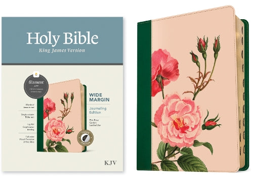 KJV Wide Margin Bible, Filament Enabled (Leatherlike, Pink Rose Garden, Indexed, Red Letter)