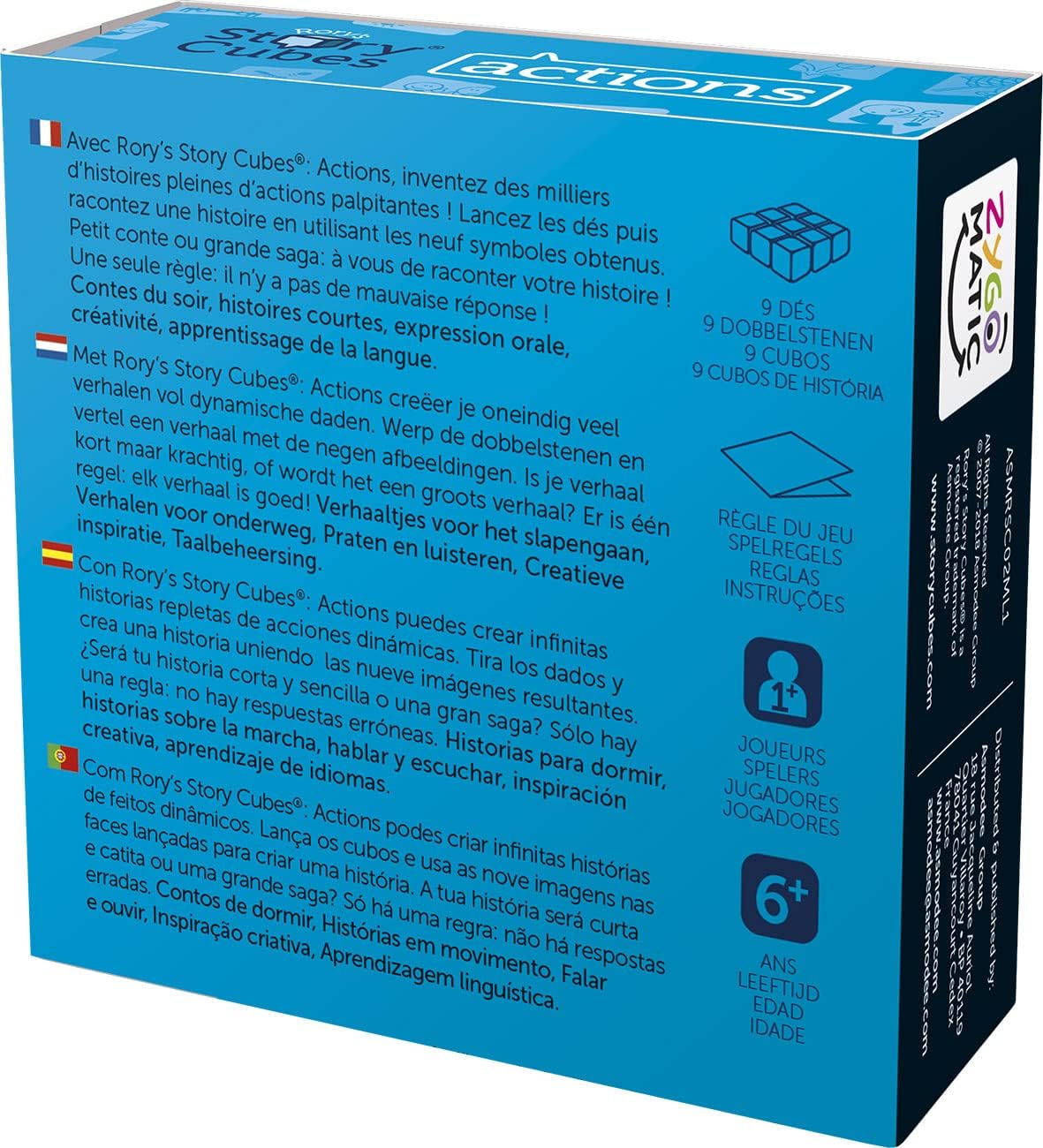 Asmodée Story Cubes: Acciones - Todas las versiones disponibles, Multilenguaje (ASMRSC02ML1