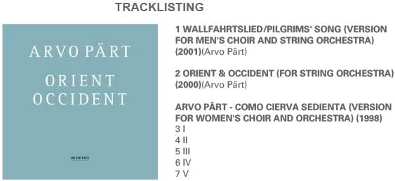 Orient / Occident - Arvo Part