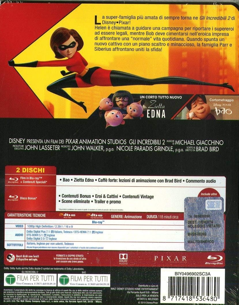 Gli Incredibili 2 (Steelbook) (Br+Bonus Disc)