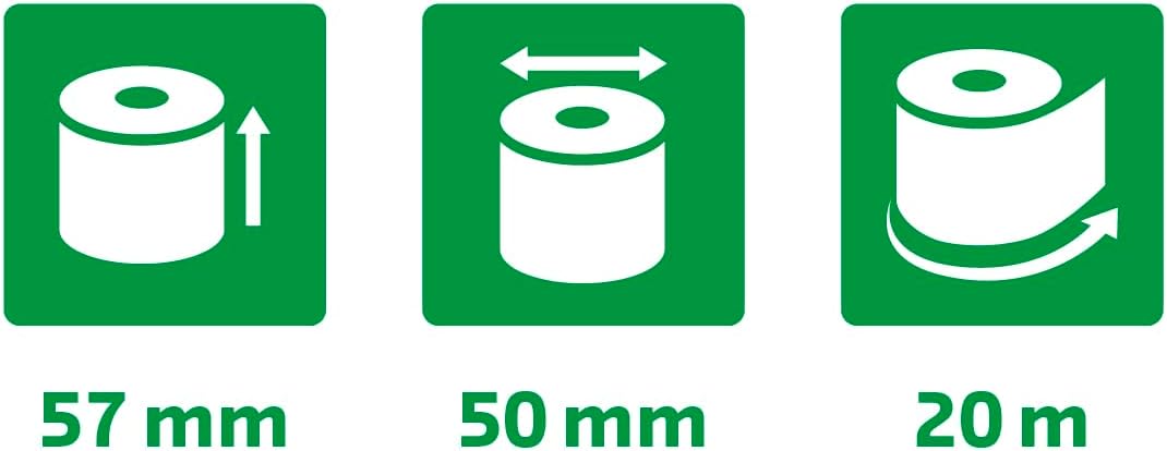 Exacompta - Ref 40346E - Calculator Receipt Rolls (Pack of 10 Rolls) - 57mm Width x 20m Length, Suitable for Shops, Kiosks, Cafés, Restaurants, Card Payments