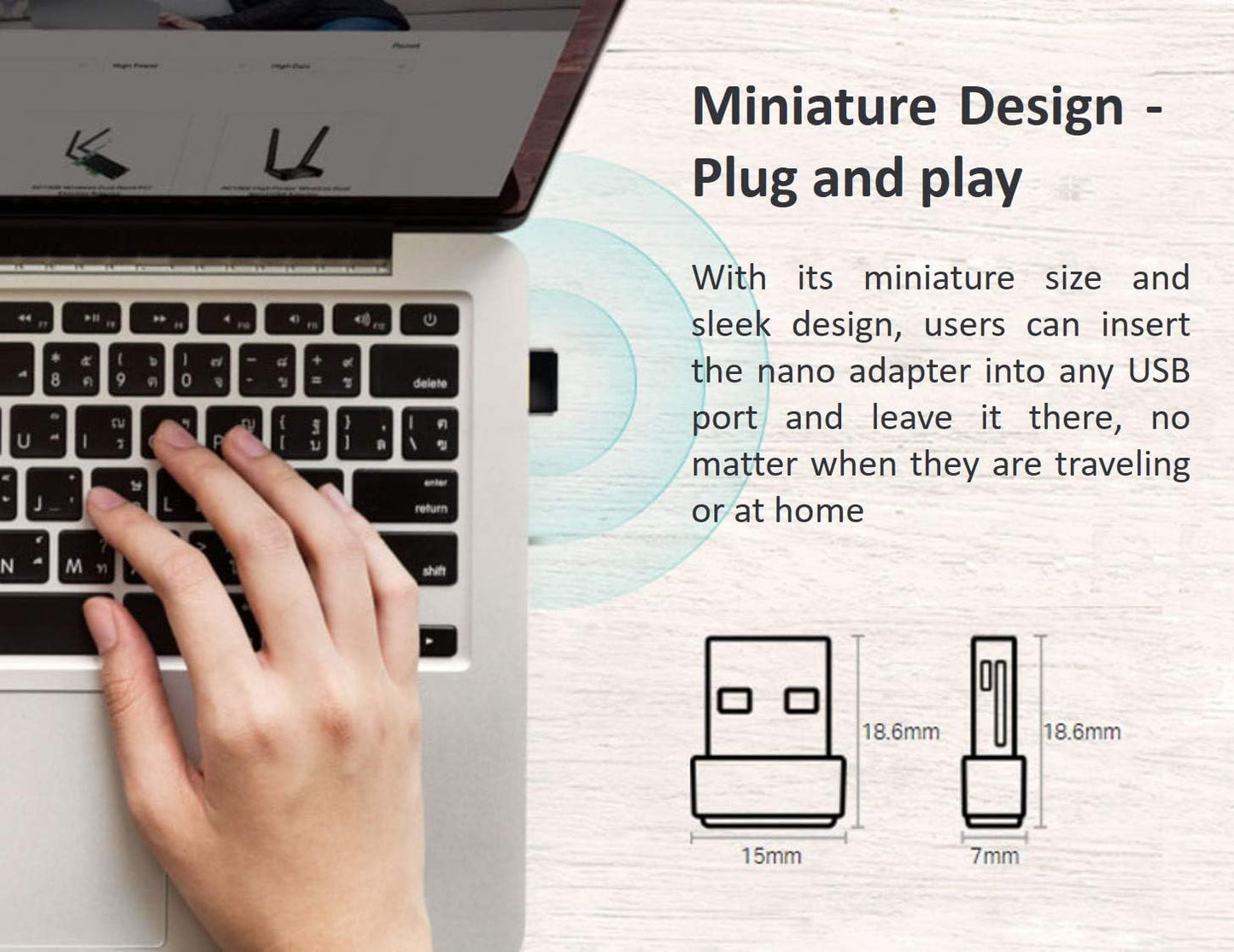 TP-Link AC600 USB Wi-Fi Dongle, Dual Band 5 GHz Wireless Adapter for PC, Desktop and Laptop, Supports Windows 11/10/8.1/8/7/XP, Mac OS 10.9-10.13 (Archer T2U Nano