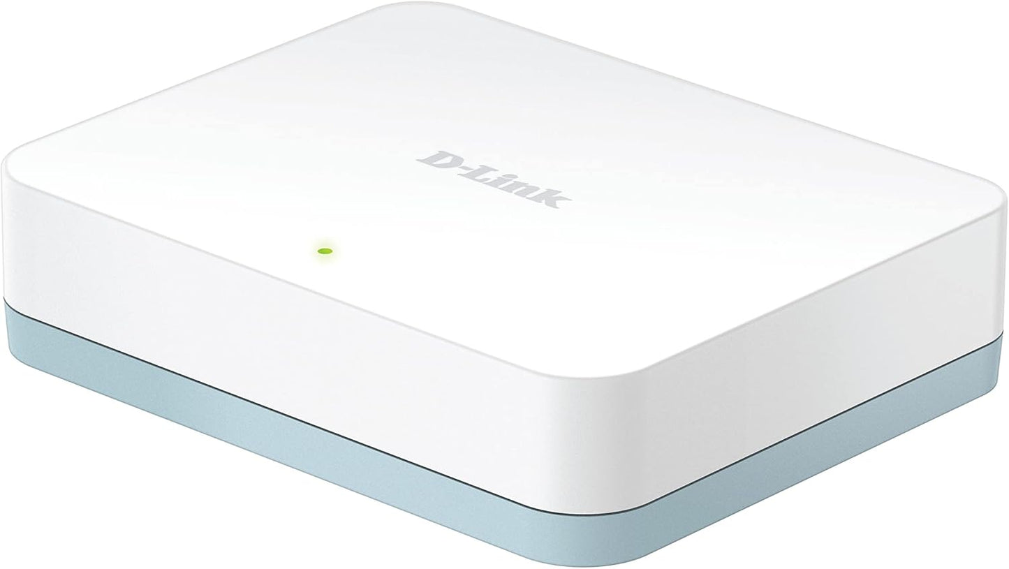 D-Link DGS-1005D 5-Port Gigabit Desktop Switch, Hub, Internet Splitter, Fanless, Plug and Play - UK Model