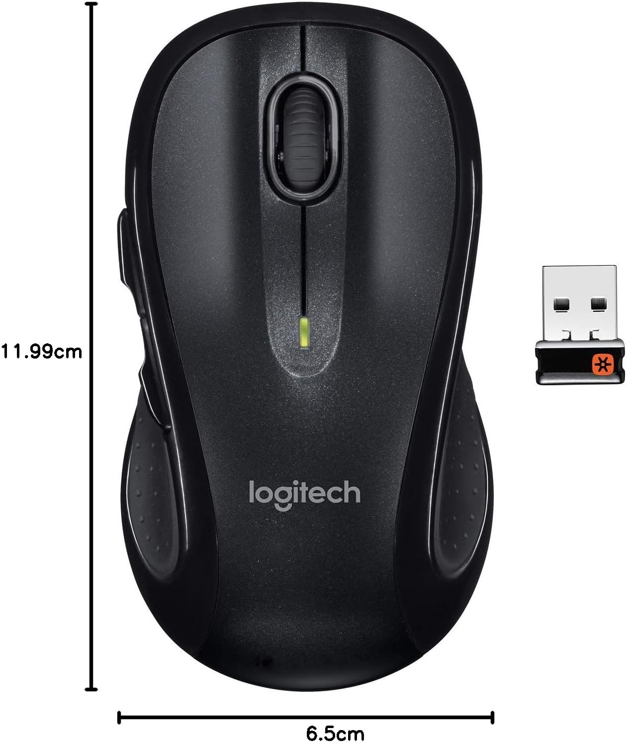 Logitech M510 Wireless Mouse, 2.4 GHz with USB Unifying Receiver, 1000 DPI Laser-Grade Tracking, 7-Buttons, 24-Months Battery Life, PC / Mac / Laptop - Black