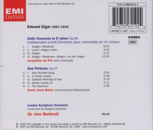 Elgar: Cello Concerto; Sea Pictures