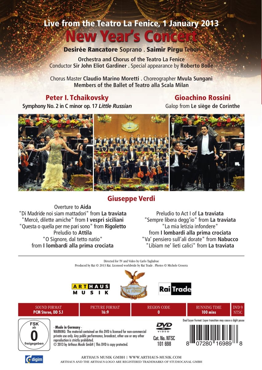 New Years Concert 2013 Feat Music Of Piotr Ilyich Tchaikovsky, Giuseppe Verdi, Gioachino Rossini