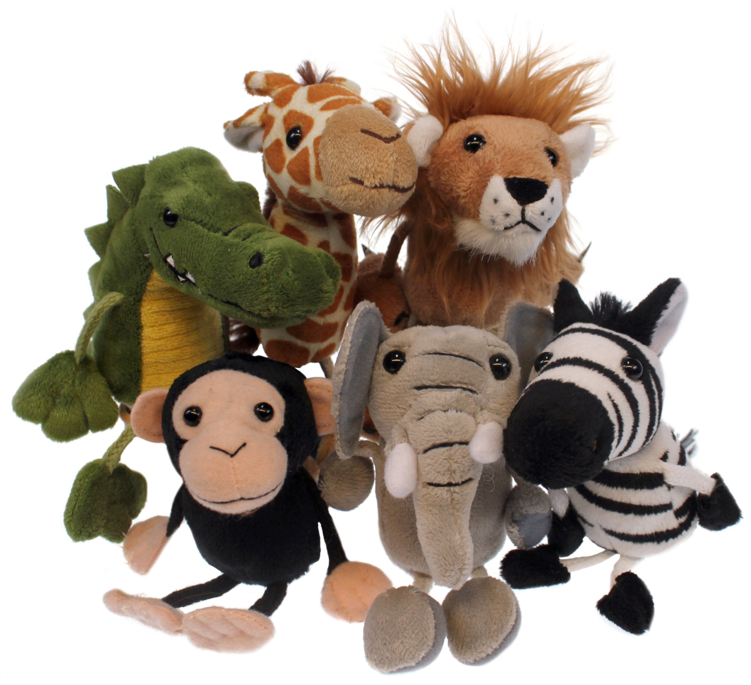 The Puppet Company - Finger Puppets - African Animals Set of 6,Assorted Colours,14 centimeters