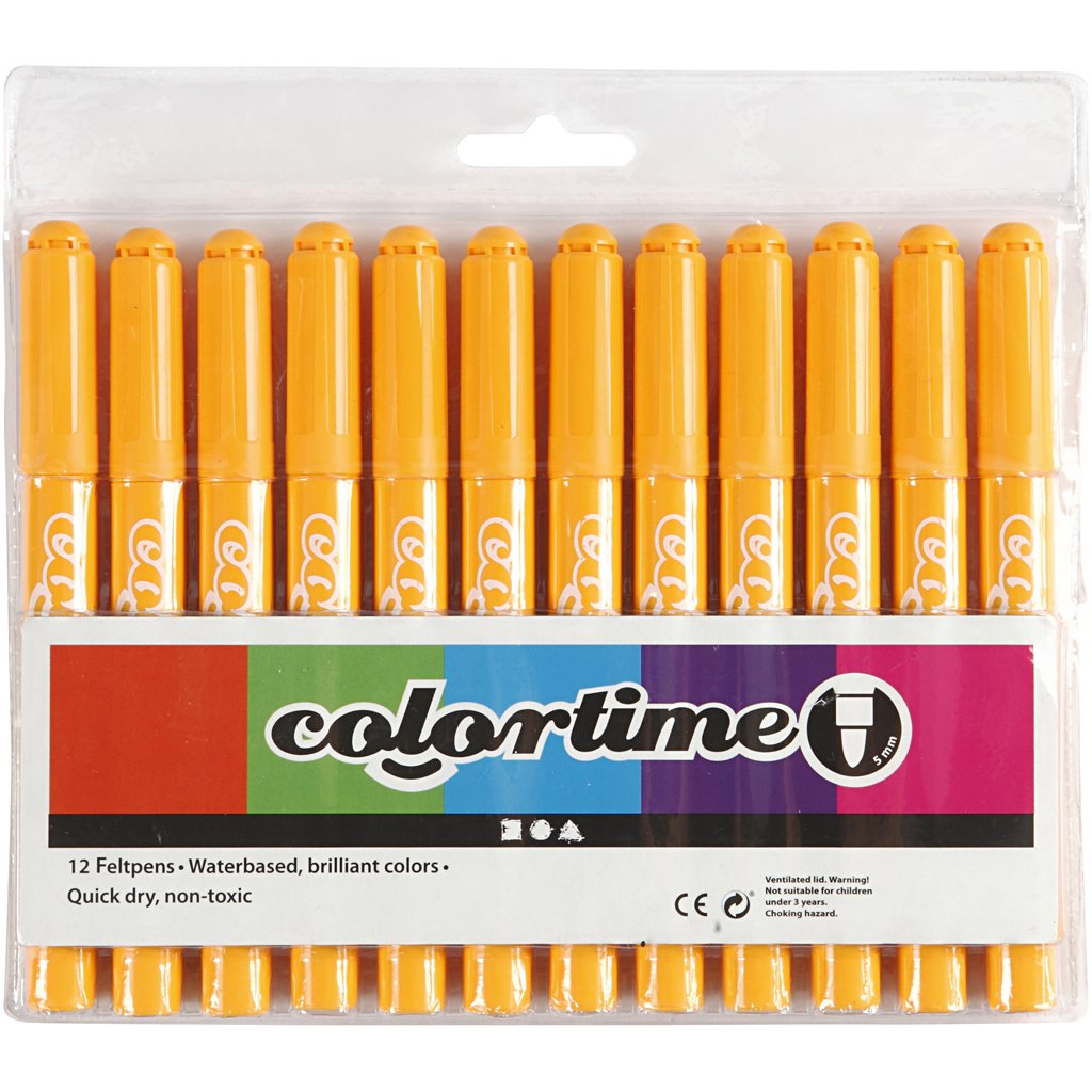 Colortime Marker, 5 mm line, warm yellow, 12pcs