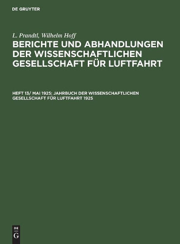 Jahrbuch der Wissenschaftlichen Gesellschaft für Luftfahrt 1925 (German Edition