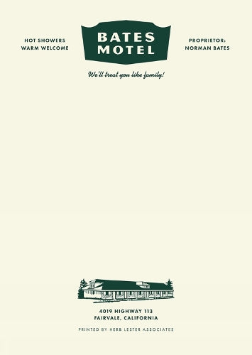 Fictional Hotel Notepads: Bates Motel - Pack Of 3